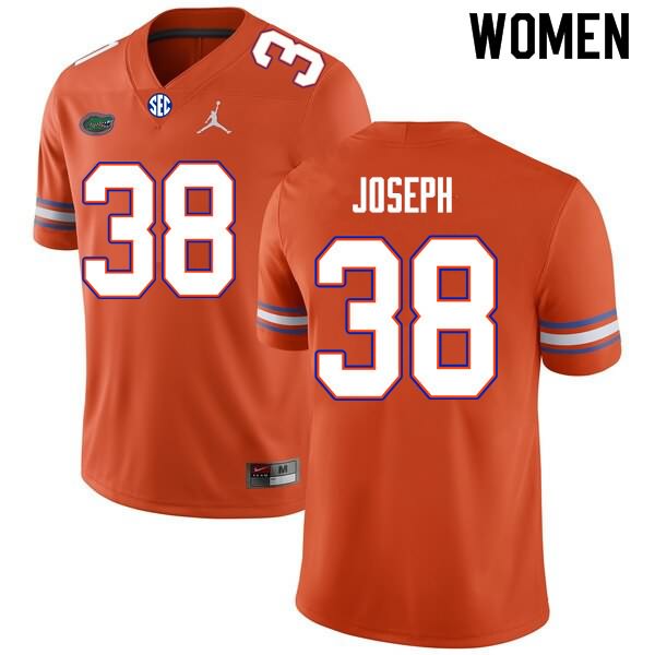 NCAA Florida Gators Carlson Joseph Women's #38 Nike Orange Stitched Authentic College Football Jersey EGX1264OC